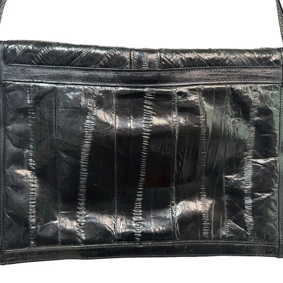 Vintage Eel Skin Clutch Shoulder Bag with Removable Strap - Picture 2 of 8